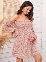 Regular Fit Off the Shoulder Ditsy Floral Maternity 142