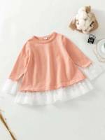  Short Coral Pink Long Sleeve Toddler Girls Clothing 1105