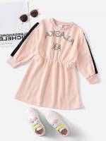 Coral Pink Long Regular Fit Sporty Toddler Girls Clothing 451