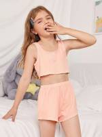  Coral Pink Plain Kids Underwear  Sleepwear 6610