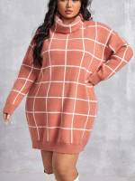 Casual Regular Fit Short Plus Size Sweater Dresses 808