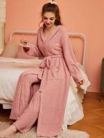 Hooded  Belted Women Sleep  Lounge 6121