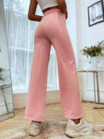 Coral Pink Casual Plain Regular Fit Women Knitwear 2707