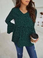 Dark Green Long Casual Long Sleeve Maternity 2403