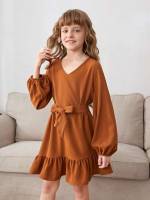 Long Sleeve Plain Short Girls Clothing 5933