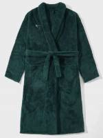 Belted Letter Dark Green Men Loungewear Robes 3846