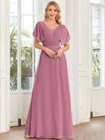 Maxi Deep V Neck Glamorous Women Dresses 4081