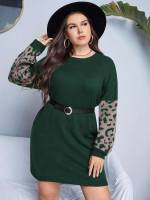 Midi Casual Leopard Women Plus Clothing 5357