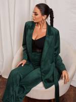 Plain Elegant Dark Green Women Suits 1959