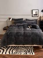 Simple Plain Dark Grey Bedding 3727