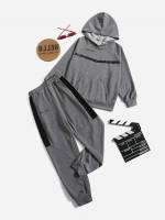 Hooded  Dark Grey Kids Clothing 437