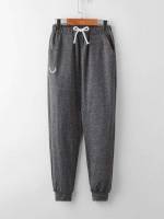  Dark Grey Long Graphic Boys Bottoms 595