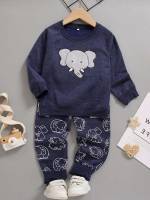 Long Sleeve Cartoon Regular Fit Kids Clothing 8855