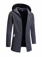 Letter Hooded Patched Men Coats 9810