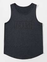 Letter Dark Grey Sleeveless Regular Fit Men Activewear 938