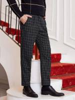 Plaid Pocket Long Men Clothing 6150