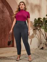  Dark Grey Skinny Women Plus Clothing 7709