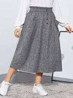  Dark Grey Frill Women Plus Clothing 994