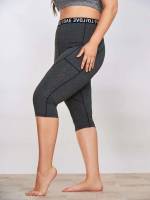  Dark Grey Skinny Capris Sports 4937