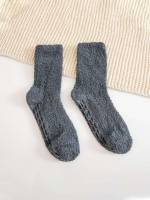 Dark Grey Embroidery  Men Socks 7054