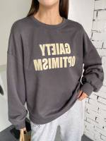  Round Neck Long Sleeve Regular Women Sweatshirts 527