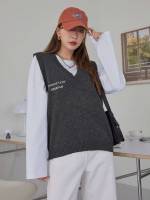 Casual Regular Embroidery Women Sweater Vests 7711