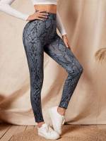 Casual  Snakeskin Print Women Clothing 2239