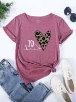 Casual Regular Short Sleeve Dark Grey Women Tops, Blouses  Tee 536