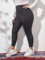 Skinny  Dark Grey Plus Size Leggings 686