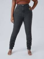 Skinny Dark Grey Plus Size Jeans 1186