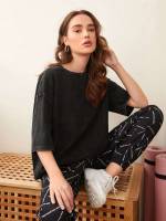  Regular Oversized Dark Grey Women Tops, Blouses  Tee 4895