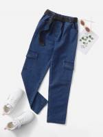 Dark Wash Plain Regular Fit Girls Denim 1317