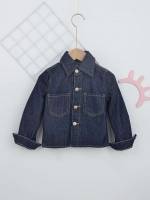  Casual Long Sleeve Plain Toddler Boys Denim 9953