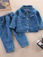 Letter Regular Fit Dark Wash Toddler Boys Clothing 5046