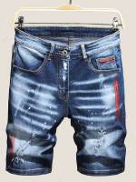 Regular Fit Dark Wash Men Denim Shorts 2522