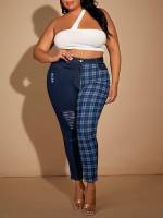 Dark Wash Cropped Plus Size Denim 868