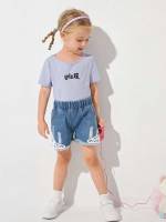  Dark Wash Ripped Toddler Girl Denim Shorts 2487