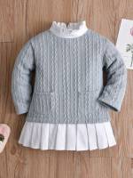 Ruffle Long Sleeve Stand Collar Baby Clothing 4502