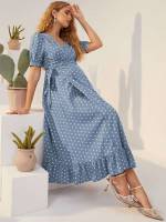 Boho Wrap Polka Dot Long Maternity 181