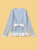 Ruffle Colorblock Long Sleeve Regular Fit Girls Clothing 7837