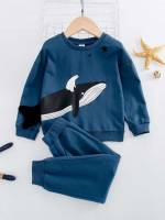 Cartoon Round Neck Casual Kids Clothing 5578