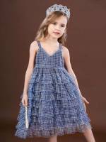 Straps Regular Fit Ruffle Toddler Girl Partywear 333