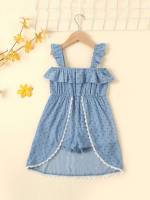  Ruffle Spaghetti Strap Dusty Blue Toddler Girls Clothing 5925