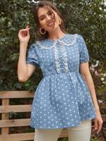 Dusty Blue Long Short Sleeve Cute Maternity 8978