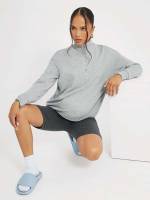 Long Sleeve Regular Zipper Maternity Sweatshirts 4833