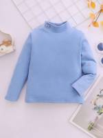  Dusty Blue Cartoon Long Sleeve Toddler Girl T-Shirts 7588