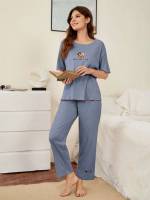 Cartoon Cute Round Neck Underwear  Sleepwear 5404