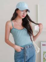  Casual Dusty Blue Spaghetti Strap Women Tank Tops  Camis 3070