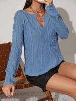 Regular Fit Plain Casual Women Sweaters 8579