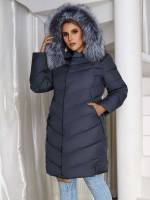  Hooded Casual Knee Length Plus Size Winter Coats 3252